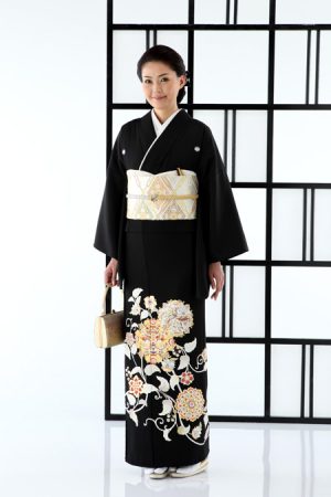 京友禅競技大会受賞柄黒留袖