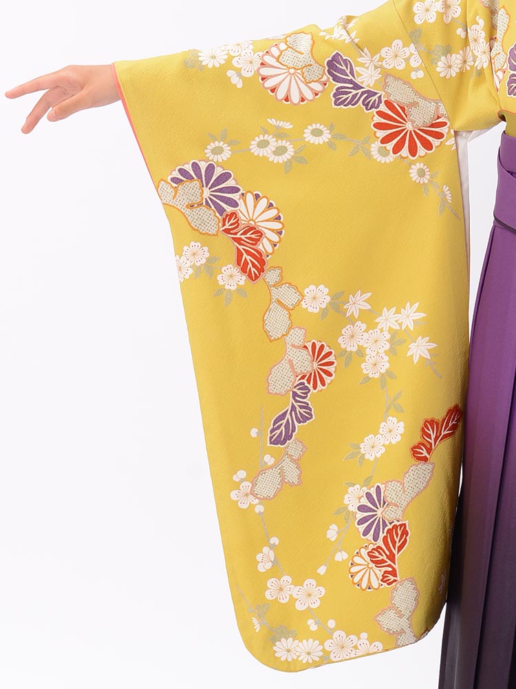 高級卒業式袴レンタル】2-12 卒業式の袴レンタル・正絹二尺袖着物