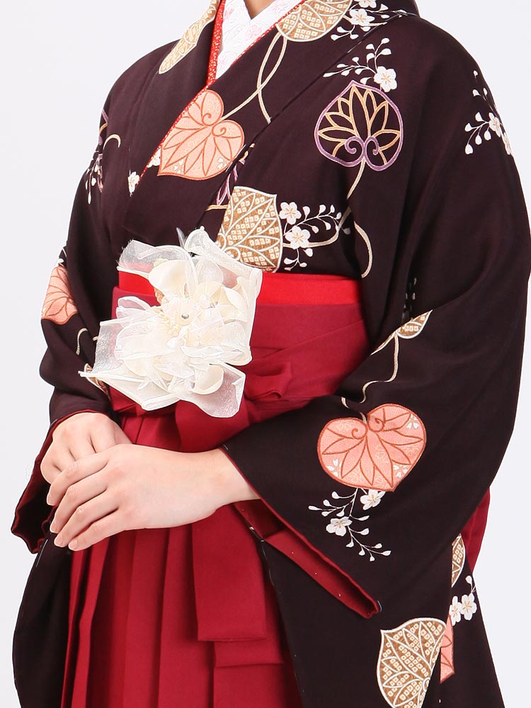 高級卒業式袴レンタル】2-73 卒業式の袴レンタル・正絹二尺袖着物