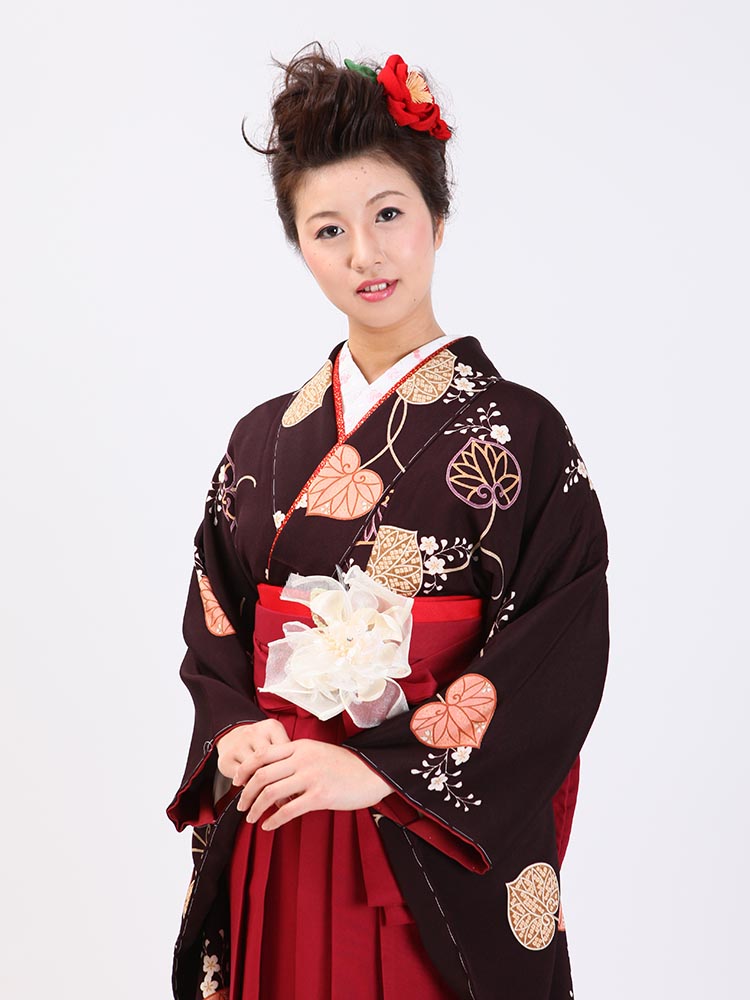 高級卒業式袴レンタル】2-73 卒業式の袴レンタル・正絹二尺袖着物