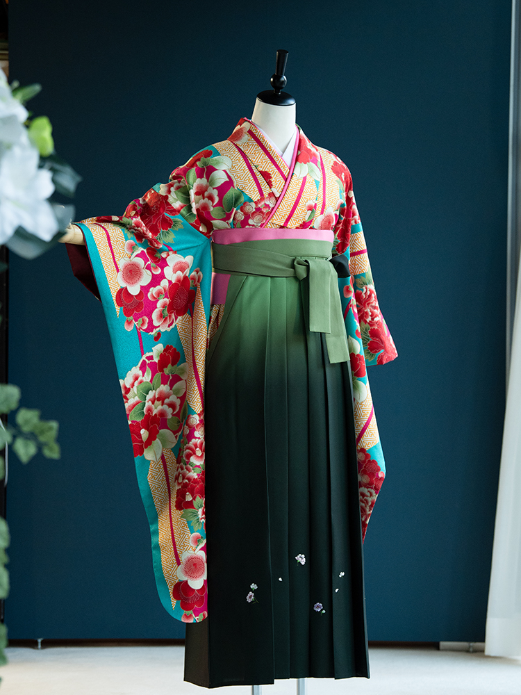 品格】高級 高島屋 振袖 紫 流水 個性的 裄長 高級 パールトーン加工 