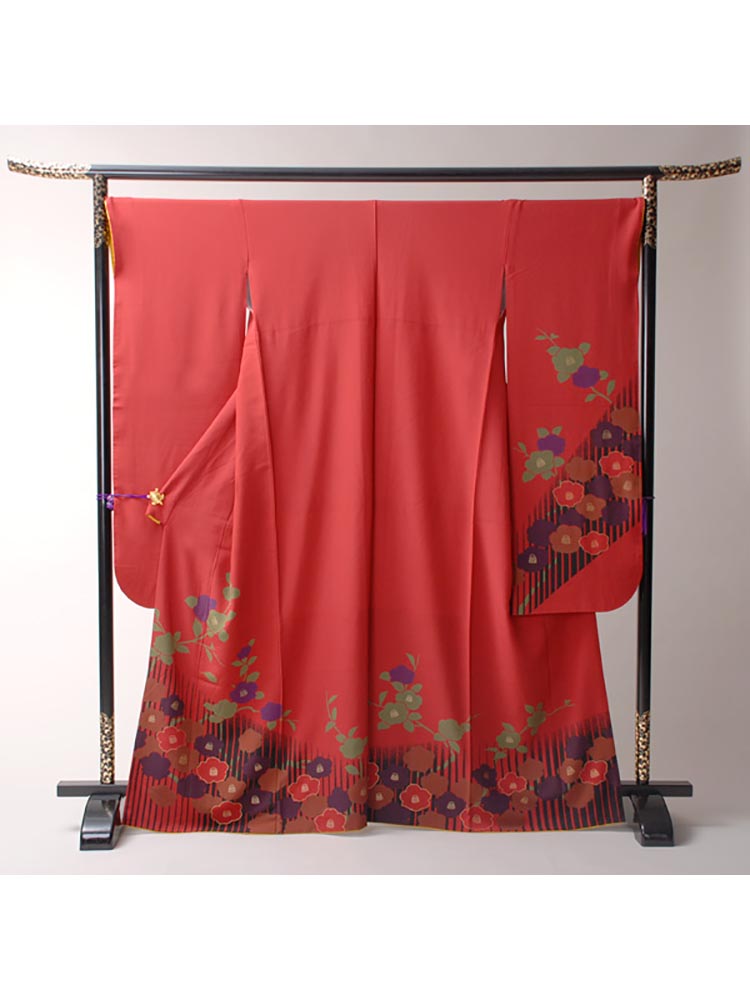高級振袖レンタル】f-81 椿 MLサイズ 朱赤 椿｜KIMONO-PRO