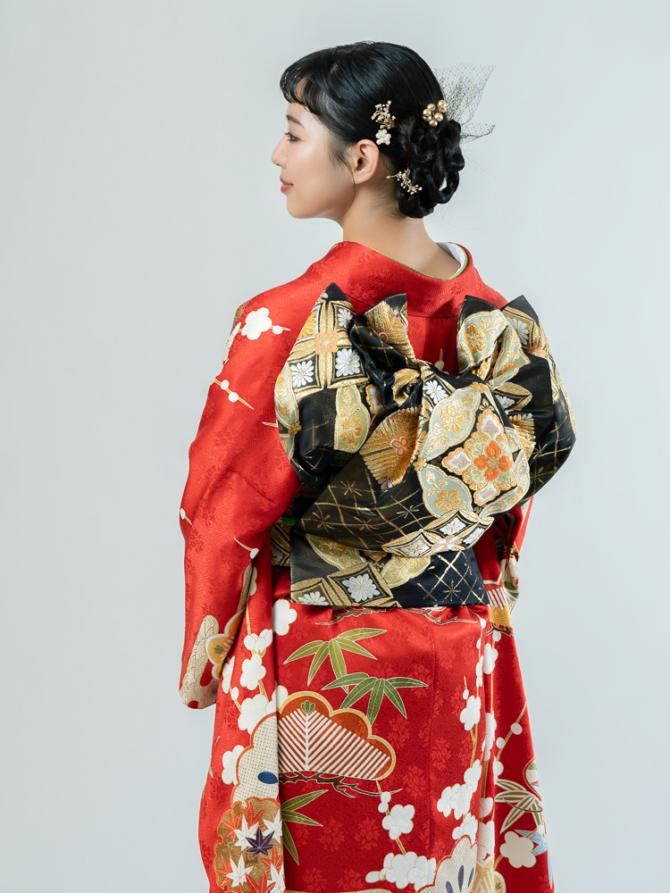 高級振袖レンタル】K-13 松竹梅・雪輪 MLサイズ 赤｜KIMONO-PRO