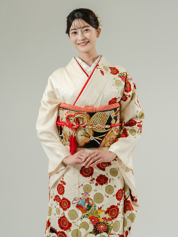 高級振袖レンタル】K-18 梅 MLサイズ 白｜KIMONO-PRO（キモノプロ