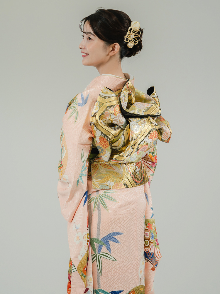 高級振袖レンタル】K-19 扇・松竹梅 MLサイズ ピンク｜KIMONO-PRO