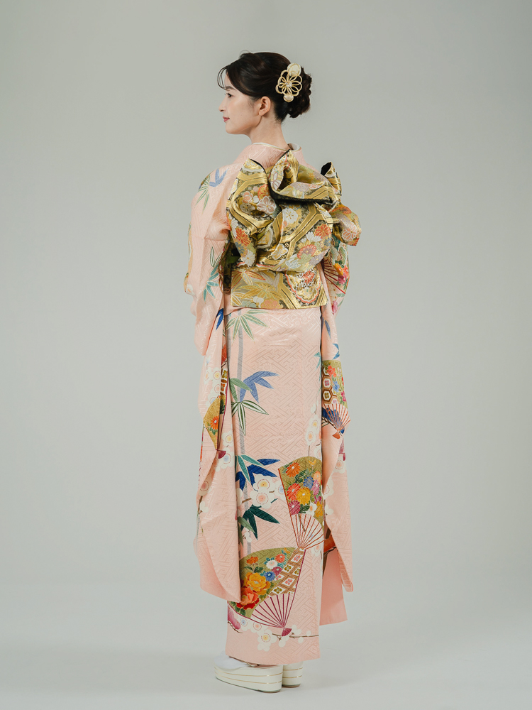 高級振袖レンタル】K-19 扇・松竹梅 MLサイズ ピンク｜KIMONO-PRO