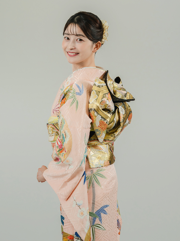 高級振袖レンタル】K-19 扇・松竹梅 MLサイズ ピンク｜KIMONO-PRO