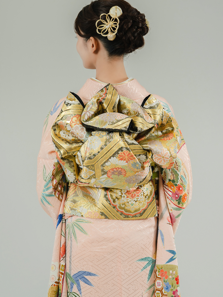 高級振袖レンタル】K-19 扇・松竹梅 MLサイズ ピンク｜KIMONO-PRO