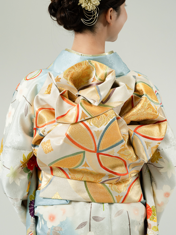 高級振袖レンタル】K-21 薬玉・檜扇 Lサイズ 水色｜KIMONO-PRO