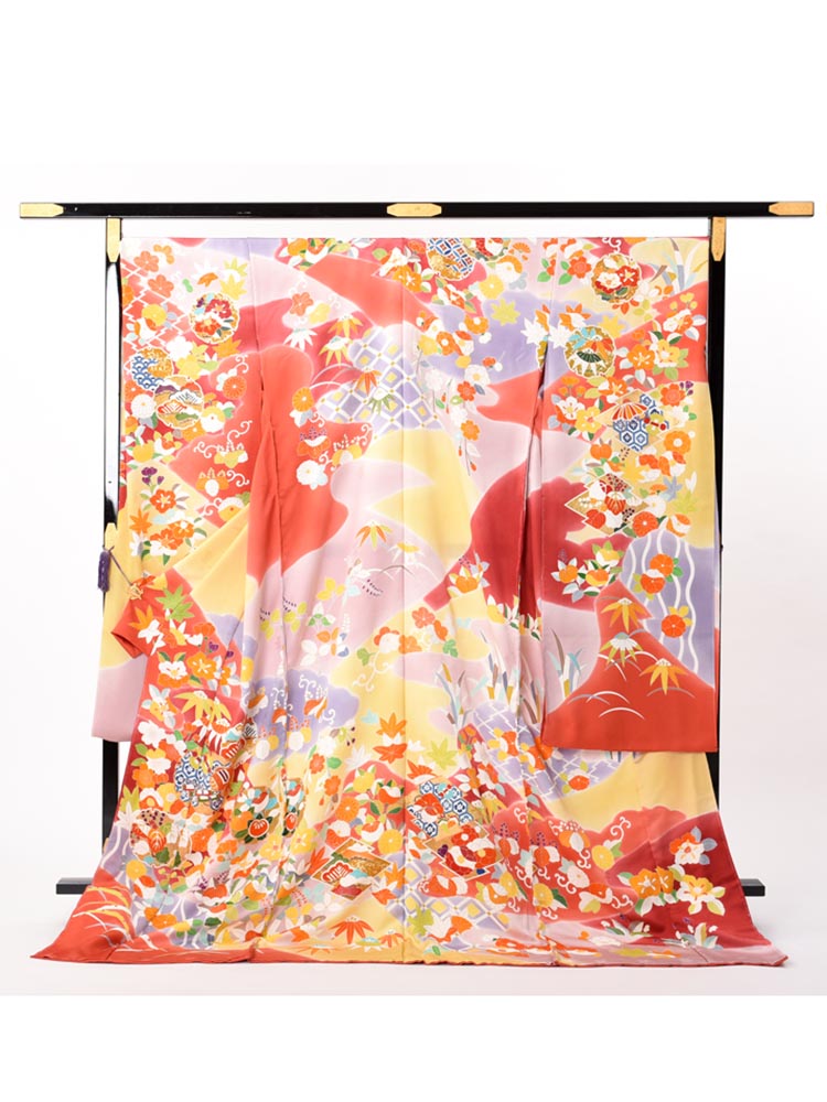 最高級振袖オーダーレンタル・販売】sk-41 四季の花 サイズ 【ぼかし