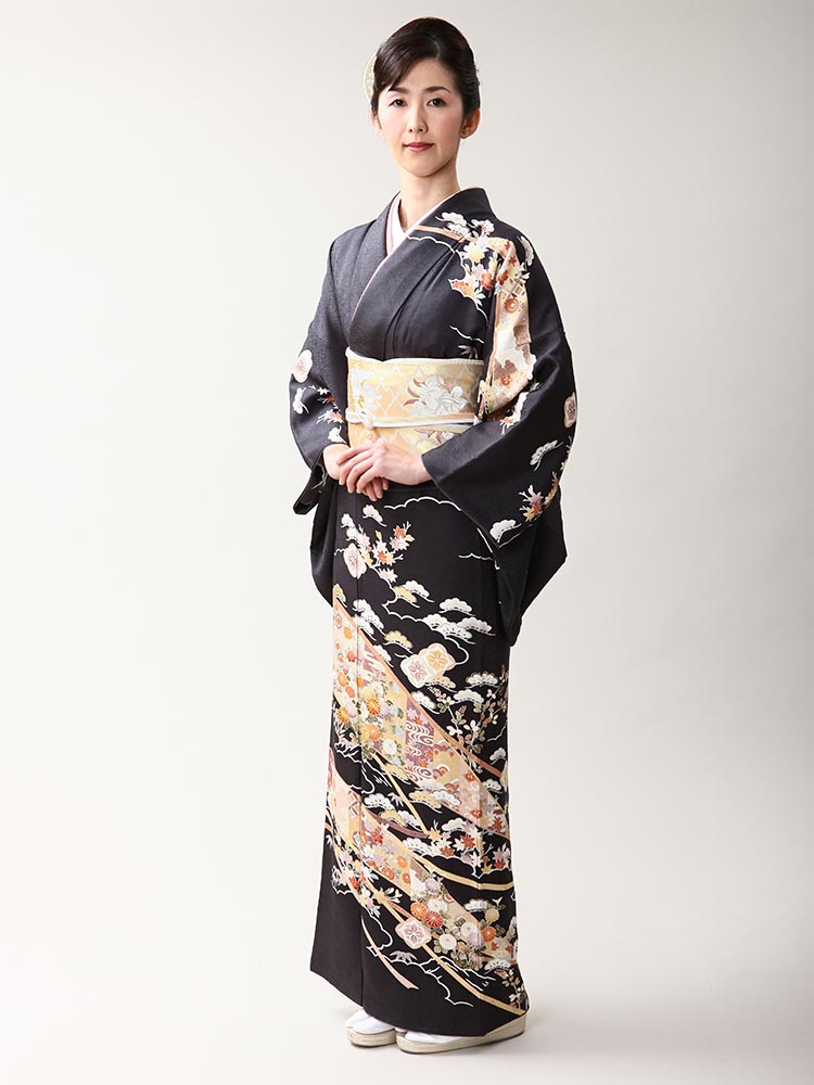 訪問着 訪問着t1283 JAPAN STYLE クリーム色七宝桜(化繊) | 着物