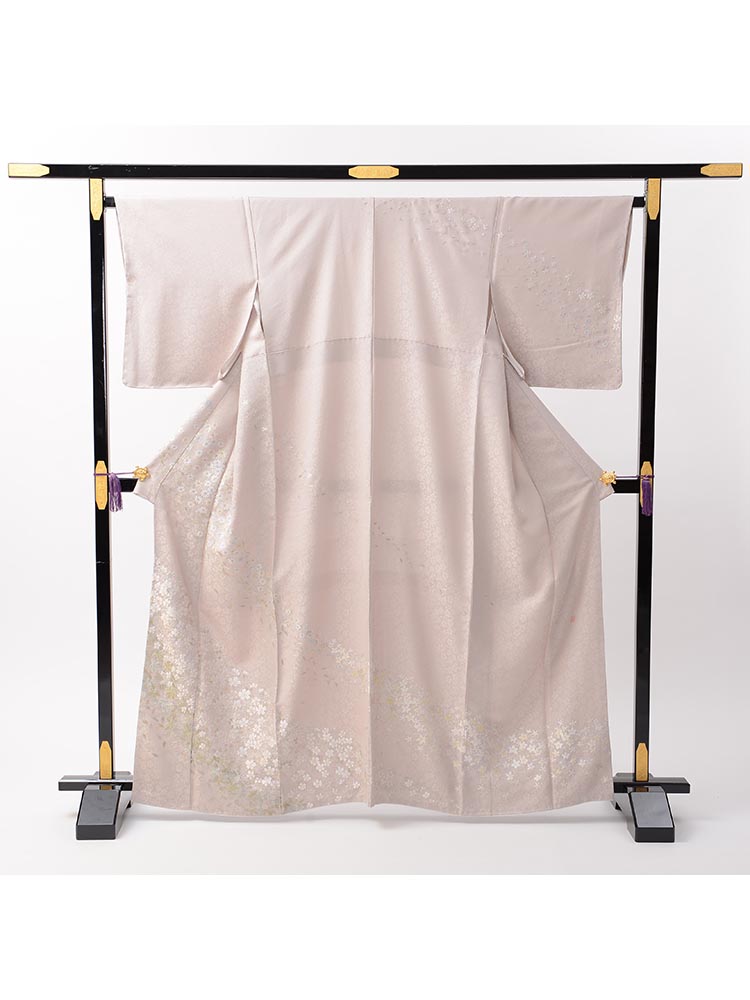 ♦️フォローワー様♦️10%OFF 華やかフォーマル4点フルセット 正絹訪問着 訪問着 【No.B-512】 水色・桜の総刺繍 | 東京・銀座で着物レンタル