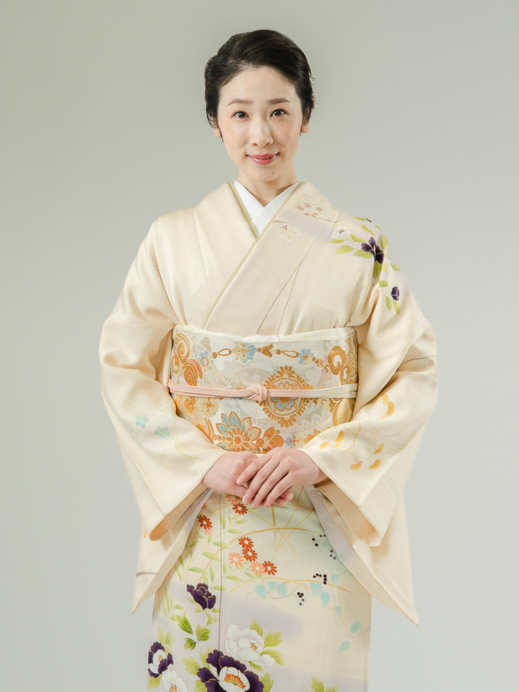 高級訪問着レンタル】h-440 成謙謹製 四季の花 LLサイズ 四季の花