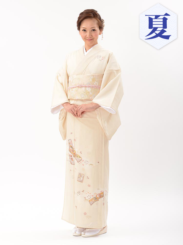 訪問着　白　絽 正倉院唐花 ７月８月に ろ 刺繍　ししゅう　Lサイズ白 シルバー 訪問着 白 絽 正倉院唐花 7月8月に ろ 刺繍 ししゅう