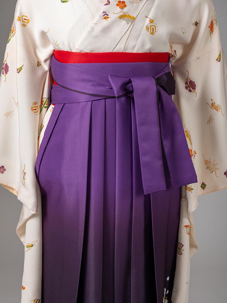 卒業式 ぼかし刺繍入り袴単品と帯　紫hakama-001pl ぼかし袴 単品) 無地 刺繍 卒業式 二尺袖着物 振袖 レディース 女性