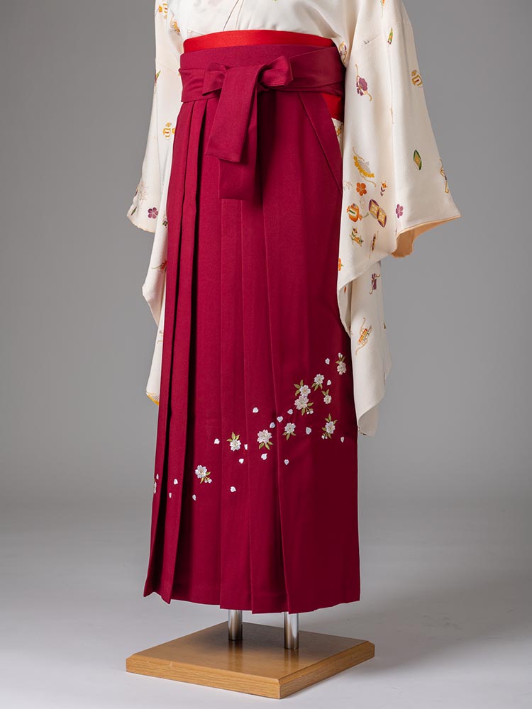袴単品レンタル】 濃いピンク刺繍 M、L、LLサイズ 品番：hakama-013 