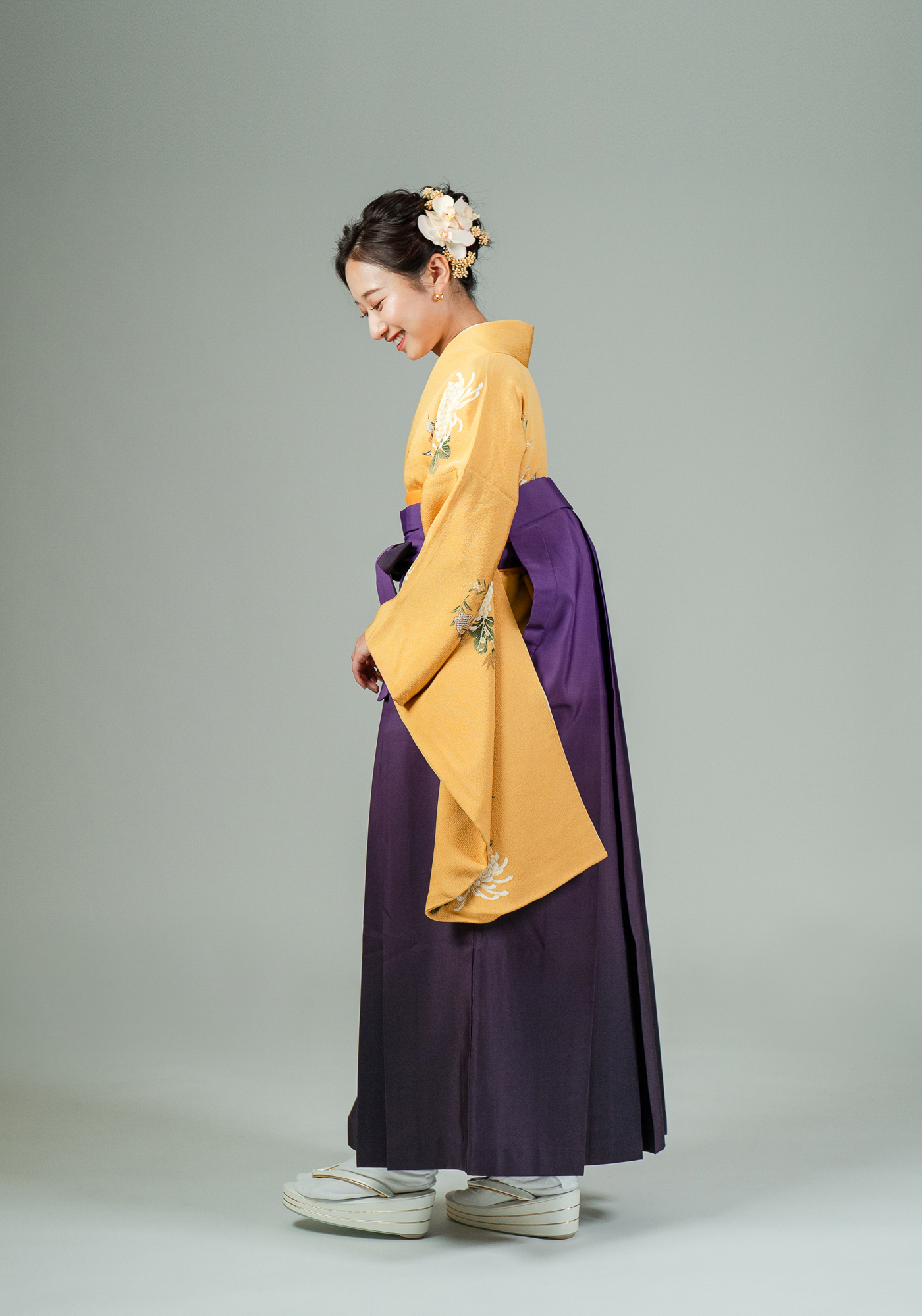 高級卒業式袴レンタル】2-18 卒業式の袴レンタル・正絹二尺袖着物