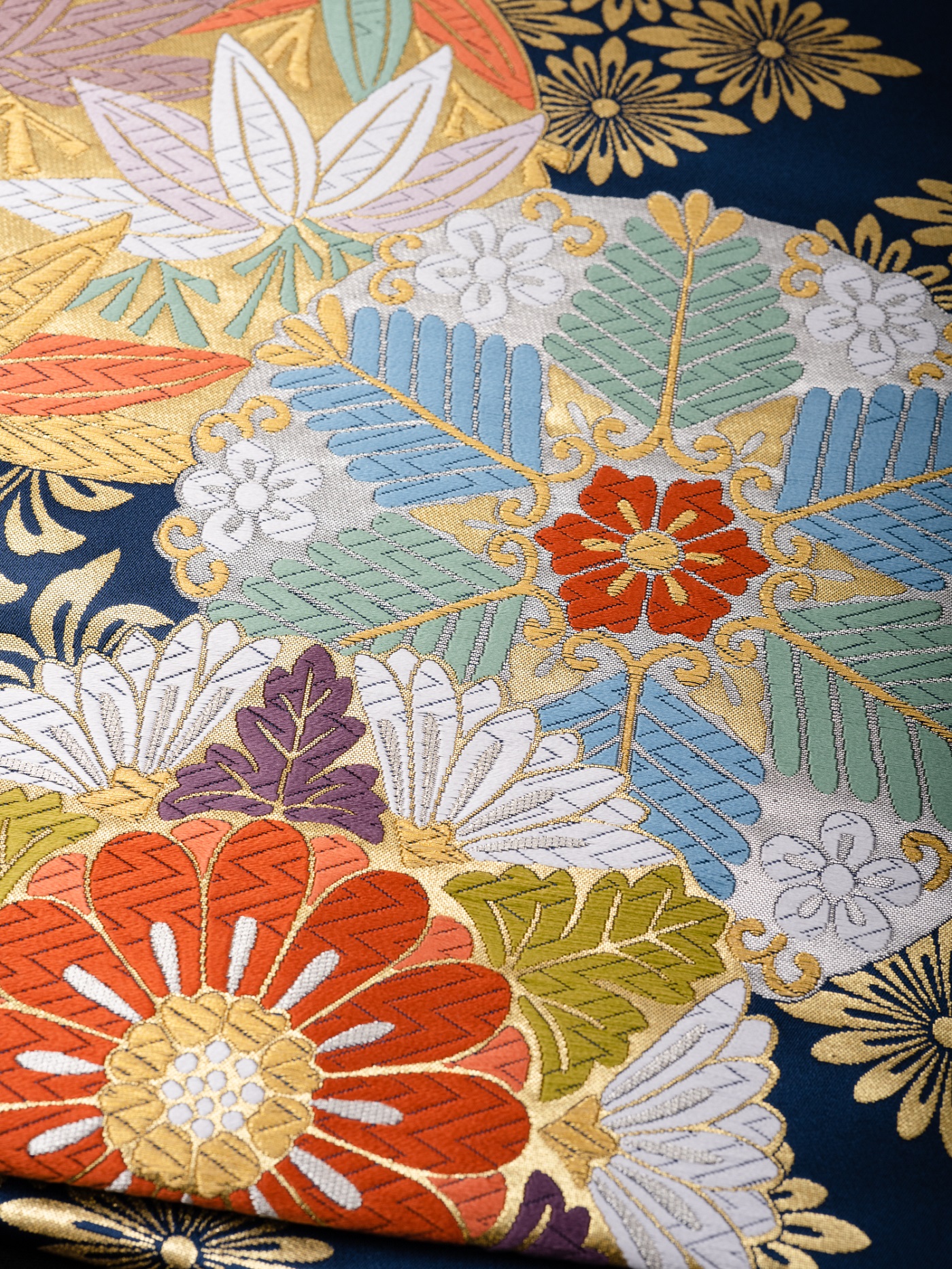 《美品》noriさま専用　振袖　帯　単品 No.379 紺青辻ヶ花160〜170 高級振袖帯レンタル】品番furisodeobi-300 西陣織の最高級振袖帯