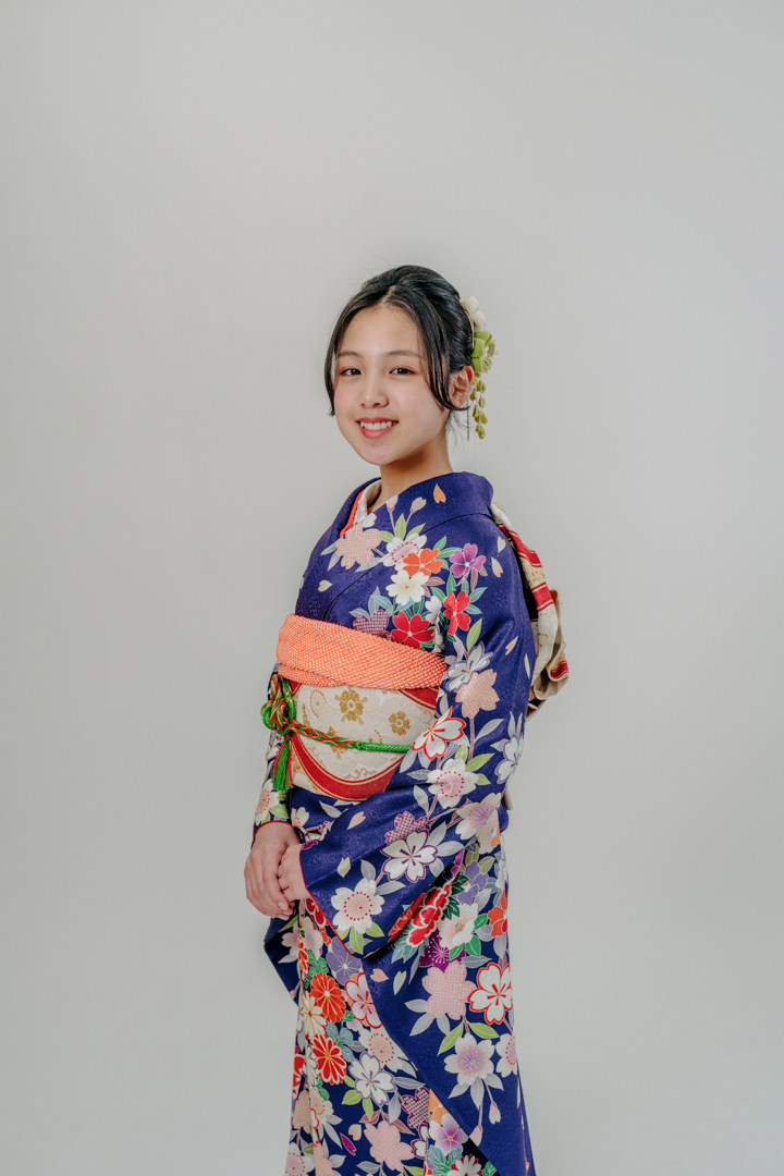 七五三　十三参り　正絹　振袖セット 10歳〜13歳女の子正絹着物レンタル、ジュニア振袖（十三参りや
