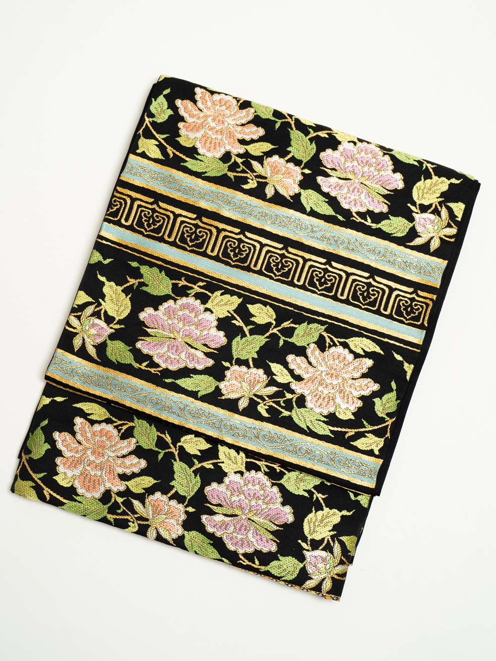 高級帯レンタル】 一流の一品 黒地 唐花 品番：obi-401｜KIMONO-PRO 