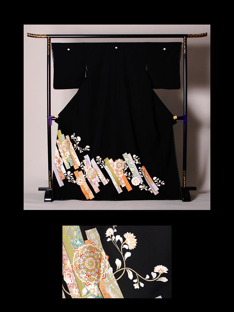 単衣の黒留袖レンタル。品番t-311h。珍しい単衣のレンタル商品です。