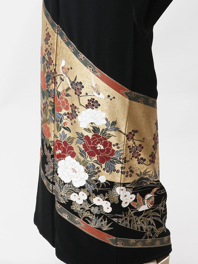 高級黒留袖レンタル】t-305 本金箔の屏風絵 MLサイズ 屏風絵｜KIMONO