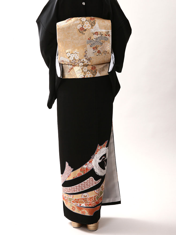 留袖 1 確認用 銀座【B-3822】染一ッ紋 刺繍 色留袖 水色系 貝合わせ文（反端付