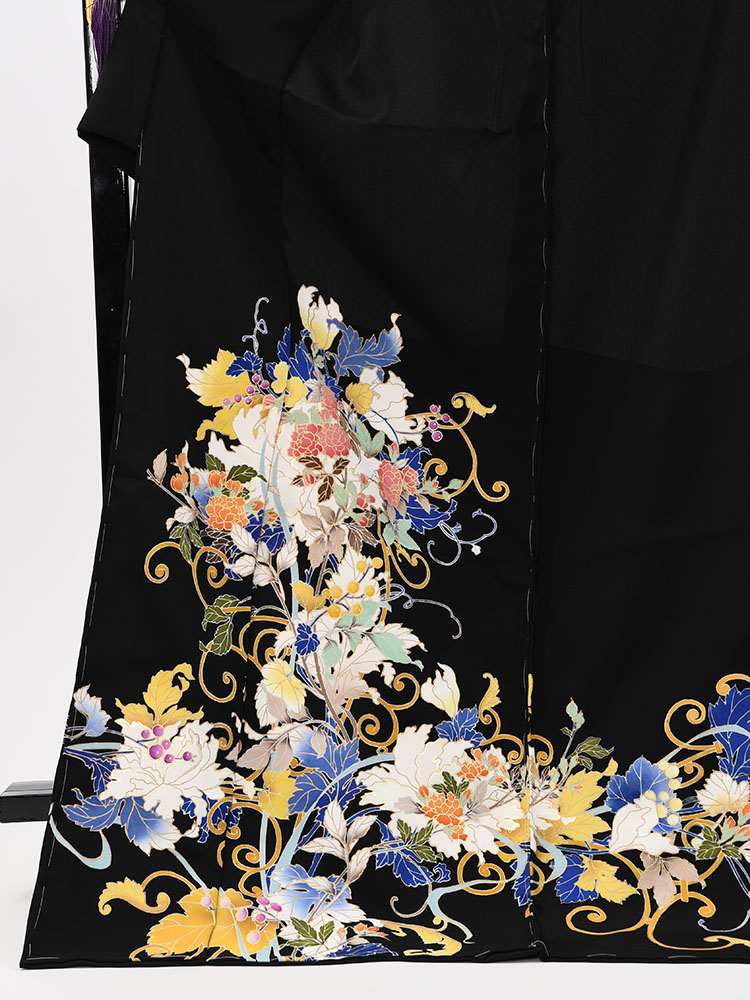 高級黒留袖レンタル】t-656 若冲調の逸品黒留袖・最高級京友禅